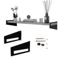 Závesná nástenná polica Obývacia izba Predsieň 70 cm Loft Black + Light Concrete