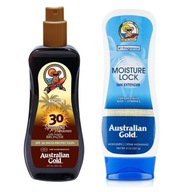 Austrálsky zlatý sprej na opaľovanie SPF 30 s bronzerom + balzam po opaľovaní