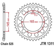 JT ZADNÉ OZNAČENIE 4367 45 HONDA NTV 650 BRO'S '88-91, NT/NTV/VFR 400 '87-91