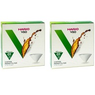 Hario papierové filtre na prekvapkávanú kávu V60 VCF-01 biela 2 balenie x 40 (BOX)