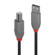 LINDY USB 2.0 A/M - USB B/M kábel tlačiarne, Anthra Line 2 Black