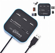 USB 2.0 COMBO HUB s čítačkou kariet MS/M2/SD/TF