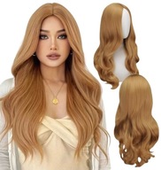 DÁMSKA Parochňa DLHÉ TMAVÉ BLOND VLNY UMELÉ SYNTETICKÉ VLASY 62 cm