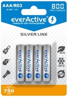 4x batéria AAA/R3 800 mAh everActive Silver Line