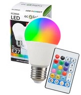 RGB LED žiarovka farebné + biele svetlo diaľkové ovládanie veľké E27 8W 800lm