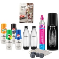 Saturator SodaStream Terra black 2 fľašky cylindrických sirupov 4x440ml + ZDARMA