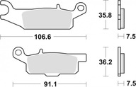 TRW BRZDOVÉ DESTIČKY YAMAHA GRIZZLY YFM 700 07-20, PRAVÉ