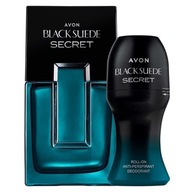 AVON Pánsky parfém Black Suede SECRET 75 ML EDT + Roll-on deodorant