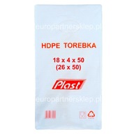 Fóliové vrecká HDPE vrecká na potraviny 18/4x50 (26x50) balenie 800 kusov