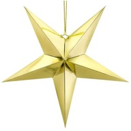 Zlaté zrkadlo DECORATION 3D STAR závesné 70cm