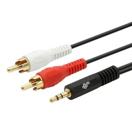 Kábel 3,5 mm Mini Jack – 2x RCA M/M (cinch) 2,5 m T