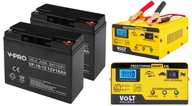 2X AGM 12V 18Ah UPS ALARM KOČÍK SKÚTER AUTO LED ZÁLOŽNÉ + USMERŇOVAČ