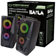 POČÍTAČOVÉ REPRODUKTORY 2.0 BAILA USB OSVETLENIE LED RAINBOW