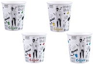 NEW DAY papierové poháre 4 farby na kávu a čaj 250 ml 100 ks