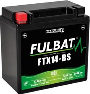 GELOVÁ batéria Fulbat YTX14-BS GEL 12V 12,6Ah 200A NÁHRADNÁ YUASA