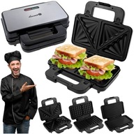 SENDVIČOVAČ TOASTOVAČ HRANÍK Vaflovač GRIL SANDWICH 3V1 XL 1000W