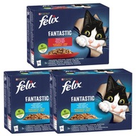 PURINA Felix Fantastické mokré krmivo pre mačky, mix príchutí 36 x 85g