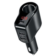 RÝCHLA NABÍJAČKA DO AUTO – USB C + 2 USB – 45W + ZÁSUVKA NA ZAPAĽOVAČ CIGARET