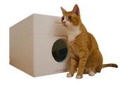 Domček pre mačky biely 4cm s teplou polystyrénovou stenou