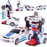 TRANSFORMÁTOR AUTO AUTO POLICAJNÝ ROBOT NA BATÉRIU PREVÁDZA HUDBU