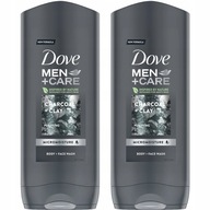 Dove Men sprchový gél Charcoal Clay 400 ml x 2