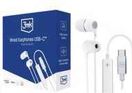 3mk Wired Earphones biele USB-C slúchadlá