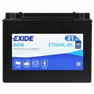 EXIDE ETX24HL-BS / YTX24HL-BS 12V 21Ah 350A P+