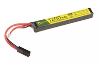 Nabíjateľná LiPo batéria Li-Po 7,4V 1200mAh AK M4 G36 MP5 M14 M16 Pack