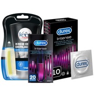 VEET MEN+DUREX Kondómy Intense 10 Intímny gél