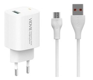 VÝKONNÁ SIEŤOVÁ NABÍJAČKA 18 W QC 3.0 RÝCHLO RÝCHLE NABÍJANIE 3,0 A MIKRO USB KÁBEL