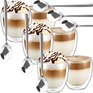 6x TERMÁLNE POHÁRE 250ML NA KÁVU LATTE, LYŽ