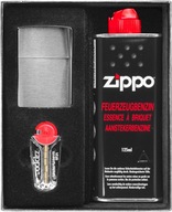 Zapaľovač ZIPPO BRUSHED CHROME Darčeková sada č.1