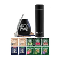 Yerba Verde Mate set 500g Tekvica 10x50g termoska