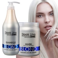 STAPIZ Sleek Line Blond Shampoo + maska ​​pre blond vlasy 1000 ml s hodvábom