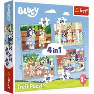 Trefl Puzzle 4v1 Bluey 71 ks | deti 3+ Obrázky pre malých nadšencov rozprávok