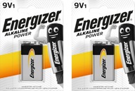 Energizer 9V 6F22 6LR61 alkalická batéria x2