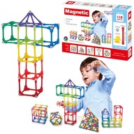 MAGNETICKÉ STAVEBNÉ BLOKY KREATÍVNE PUZZLE 70 kusov WOOPIE