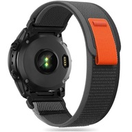 QUICKFIT NYLONOVÝ POPRUH PRE GARMIN FENIX 3 5X 3HR 5X 6X 7X - ČIERNA / ORANŽOVÁ