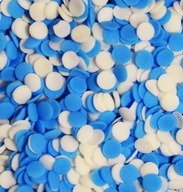 Cukrové posypy White and Blue Circles 1kg konfety