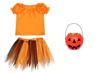 PUMPKIN OUTFIT TUTU SUKŇOVÁ BLÚZKA 134-140 3 kusy