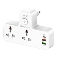 LDNIO SC2311 predlžovací kábel s 2 AC zásuvkami, 2USB, USB-C, 2500W so svetlami