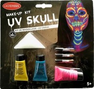 Farby na tvár a telo neónové UV SKULL ultr