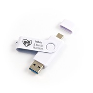 pendrive 64 GB USB 3.0 USB-C + SVADOBNÉ GRAVÍROVANIE