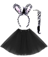 OUTFIT ZEBRA SET ZAHRNUTIE + ČIERNA TYLOVÁ SUKŇA 40cm KROJ