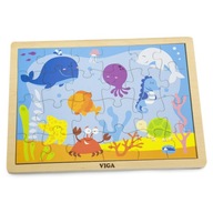 VIGA Drevené oceánske puzzle 24 kusov