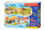 PUZZLE 4V1 ZIMA LETNO JAR COUNTRY FARM 4+ KOLEČKO