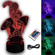 SPIDER-MAN 3D LED NOČNÁ LAMPA RGB FARBY + DIAĽKOVÉ OVLÁDANIE