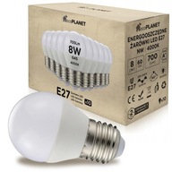 10x E27 LED žiarovka 8W G45 Neutral Ball 4000K