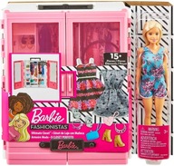 Bábika + šatník Barbie Fashionistas Šatňa GBK12