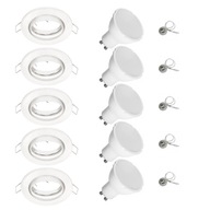 5x Nastaviteľné stropné očko okrúhle biele GU10